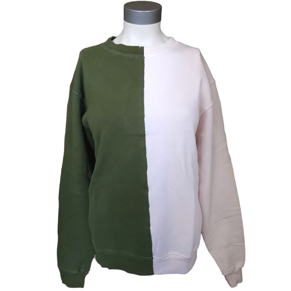 LA DETRESSE The Lovers Gemini pullover colorblock crewneck sweatshirt Size M NEW